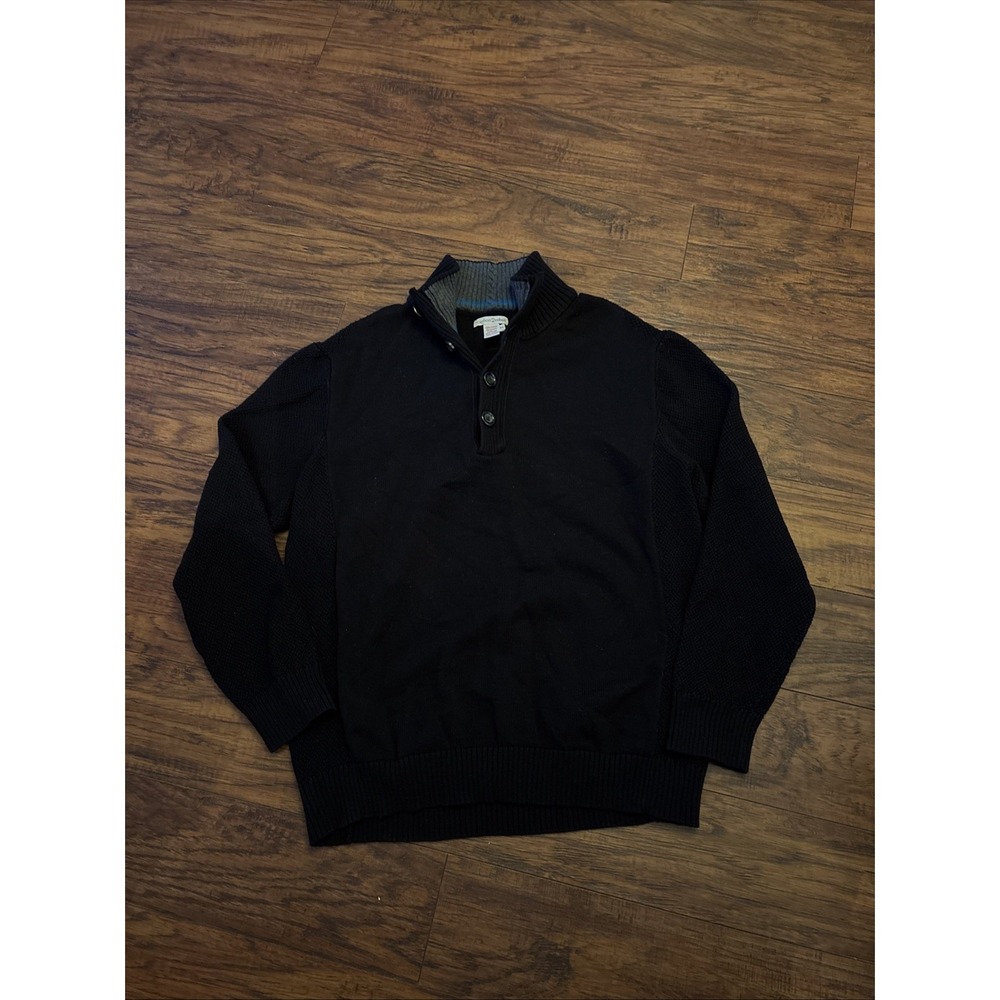 Carbon 2 Cobalt Pullover Cotton Henley Sweater Men's XL Blue‎ Knit Cotton